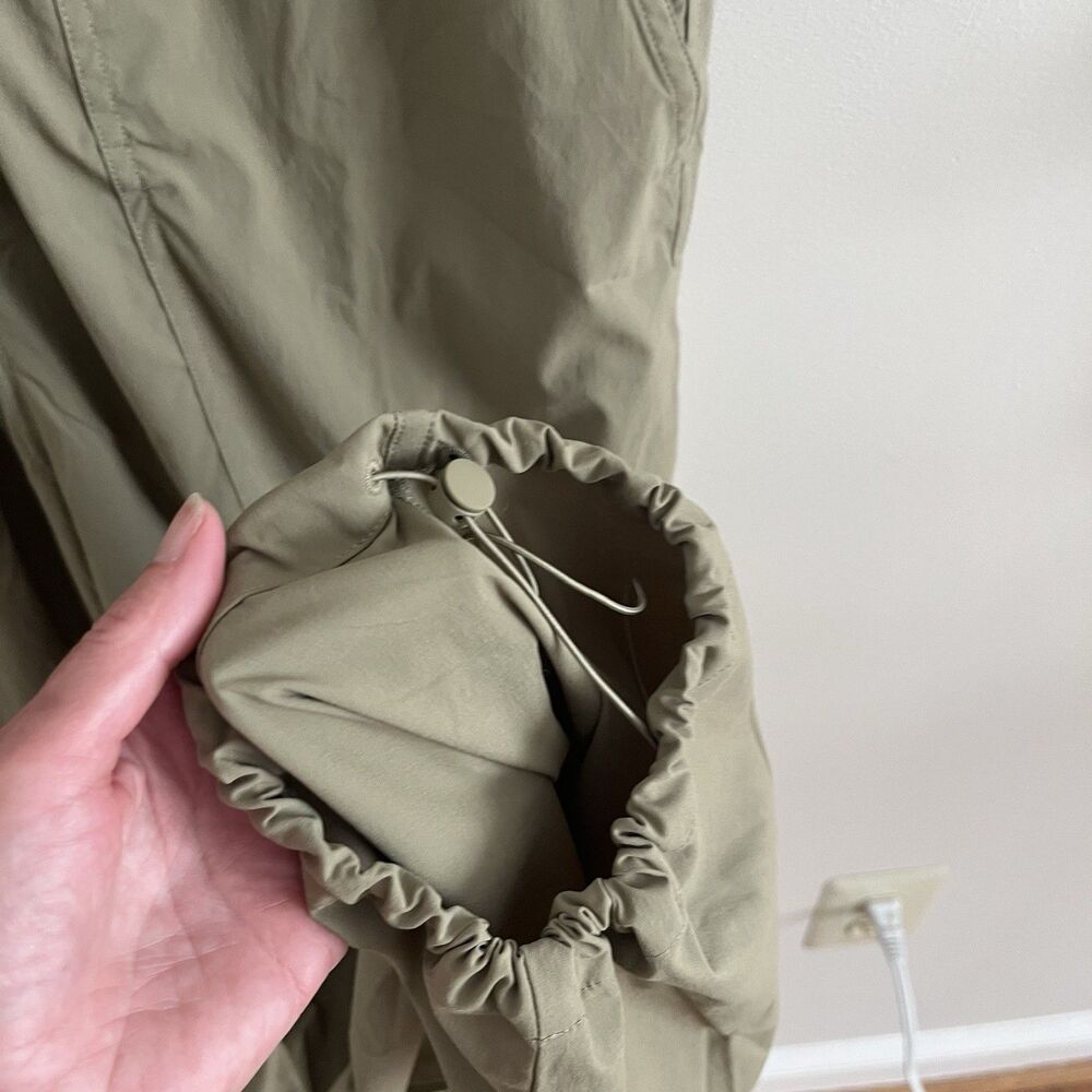 Athleta Flex Jumpsuit size M Olive Zip Up Utility Athleisure Travel Sport Romper - Picture 14 of 14